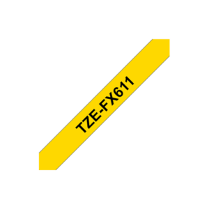 Brother | FX611 | Elastická páska | Termo | Čierna na žltom | Rolka (0,6 cm x 8 m)