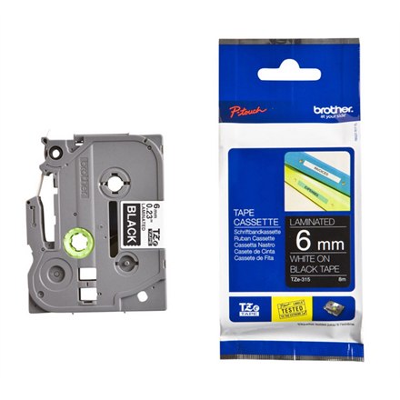 Brother | 315 | Laminovaná páska | Termo | Biela na čiernom podklade | Rolka (0,6 cm x 8 m) - Image 4