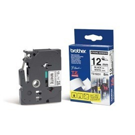 Brother | S231 | Laminovaná páska | Termolepiaca | Čierna na bielom podklade | Rolka (1,2 cm x 8 m) - Image 6