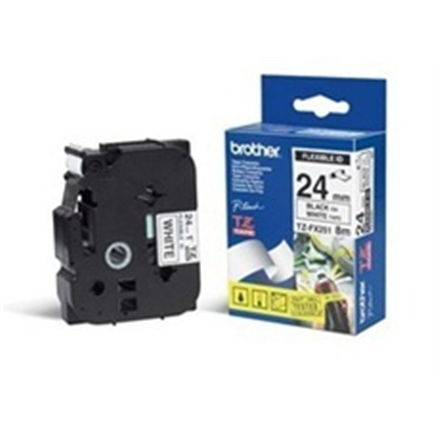 Brother | FX651 | Elastická páska | Termo | Čierna na žltom | Rolka (2,4 cm x 8 m) - Image 2