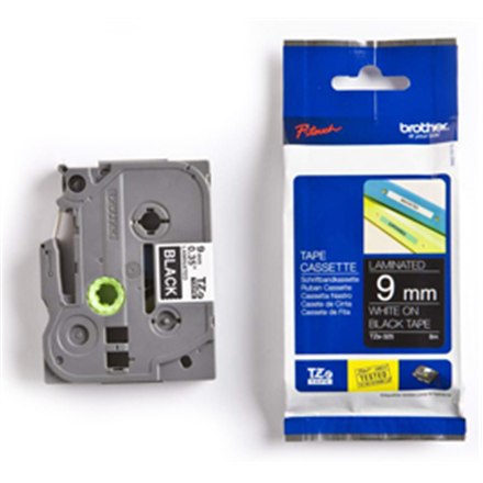 Brother | 325 | Laminovaná páska | Termo | Biela na čiernom podklade | Rolka (0,9 cm x 8 m) - Image 2