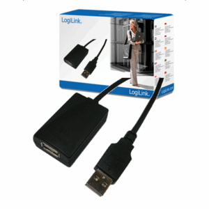 Logilink | Predlžovací kábel USB | Samica | 4-pinový USB Typ-A | Samec | 4-pinový USB Typ-A | Čierna