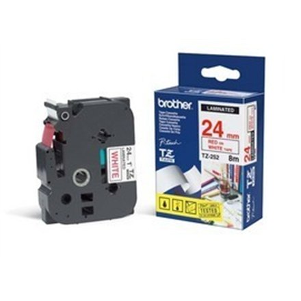 Brother | 252 | Laminovaná páska | Termo | Červená na bielom podklade | Rolka (2,4 cm x 8 m) - Image 3