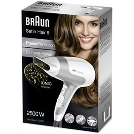 Braun | Fén | Satin Hair 5 HD 580 | 2500 W | Počet nastavení teploty: 3 | Funkcia - Image 2