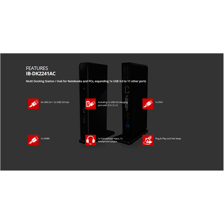 Raidsonic | ICY BOX | Dokovacia stanica IB-DK2241AC | Dokovacia stanica USB-A | 12-mesačná záruka - Image 7