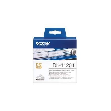 Brother | DK-11204 | Univerzálne etikety | Termotlač | Čierna na bielom | 17 x 54 mm - Image 2