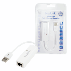 Logilink | Adaptér USB 2.0 na Fast Ethernet RJ45 | Sieťový adaptér | Fast Ethernet | USB 2.0