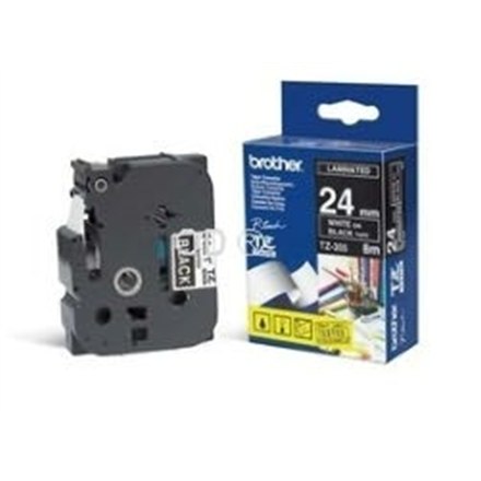 Brother | 355 | Laminovaná páska | Termo | Biela na čiernom podklade | Rolka (2,4 cm x 8 m) - Image 3