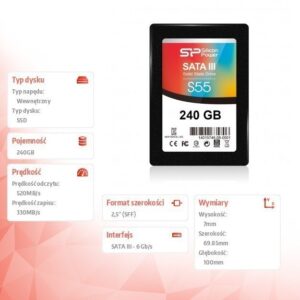 Silicon Power SILICON POWER | SSD disk | 240 GB | Slim S55 | 2,5″ | SATA 6 Gb/s