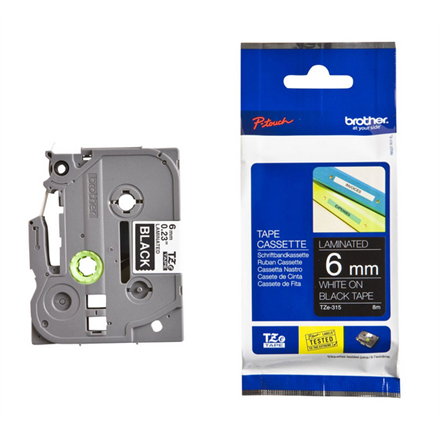 Brother | 315 | Laminovaná páska | Termo | Biela na čiernom podklade | Rolka (0,6 cm x 8 m) - Image 9