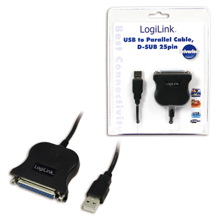 Logilink | Paralelný adaptér | Adaptér USB na DSUB-25