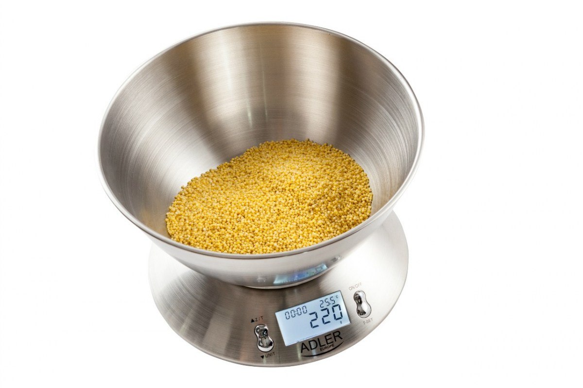 Adler | Kuchynská váha | AD 3134 | Maximálna hmotnosť (kapacita) 5 kg | Delenie 1 g | Nerezová oceľ - Image 7