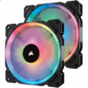 Corsair | Ventilátor s dvojitou svetelnou slučkou RGB LED PWM, sada 2 ventilátorov s osvetľovacím uz
