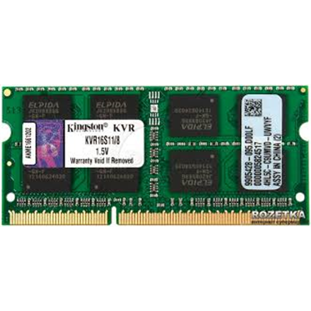 Kingston | 8 GB | Pamäťový modul | DDR3 SDRAM - SO-DIMM 204-pinový | 1600 MHz | Latencia CAS CL11 |