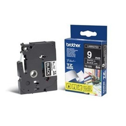 Brother | 325 | Laminovaná páska | Termo | Biela na čiernom podklade | Rolka (0,9 cm x 8 m) - Image 3