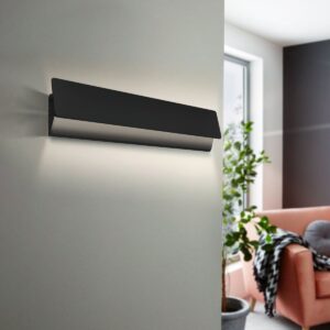 Nástenná LED lampa EGLO ZUBIALDE, 3000 K, 12 W, 1400 lm, čierna, 36 cm