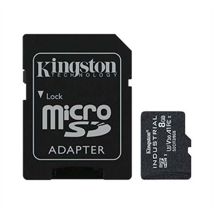 Kingston Industrial | Pamäťová karta Flash | 8 GB | Pamäťová karta microSDHC UHS-I | Rýchlostná trie