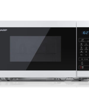 SHARP Mikrovlnná rúra Sharp YC-MG02E-W, pracovná doska, 20 l, 800 W, modrá, biela
