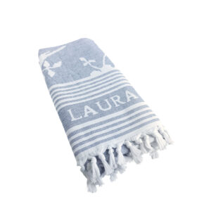 Laura Ashley Hamam uterák Elveden Midnight 90×180 cm Blue/White