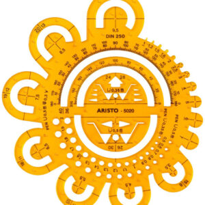 Aristo AR-5020 Šablóna na zaoblenie 0,5-40 Mm, oranžovo-priehľadná