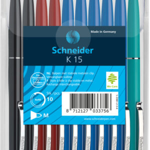 Schneider S-3081-2-3-4 Guľôčkové pero K15 10s v rôznych farbách v taške na hlavu