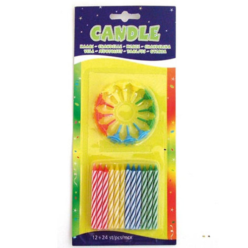 Basic Narodeninové sviečky + držiak 36 ks