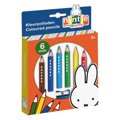 Farebné ceruzky Miffy 6 ks + strúhadlo na ceruzky