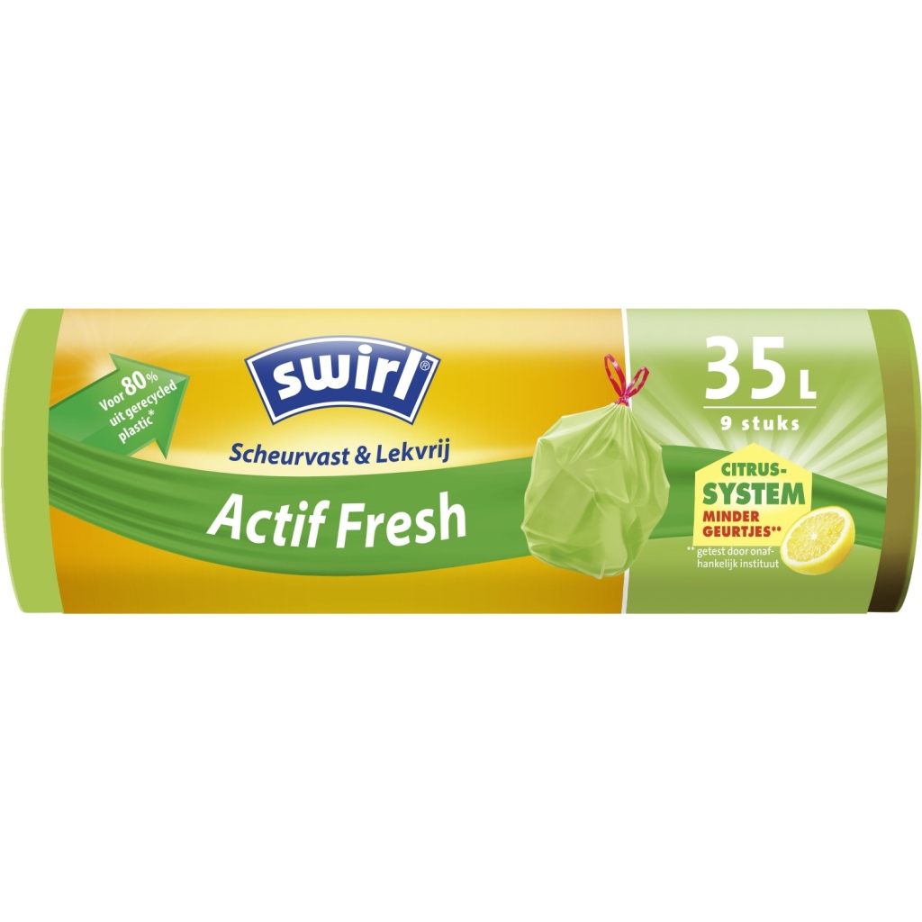 Swirl Actif Fresh vrecia na odpadky s citrónovou vôňou 35L 9 ks