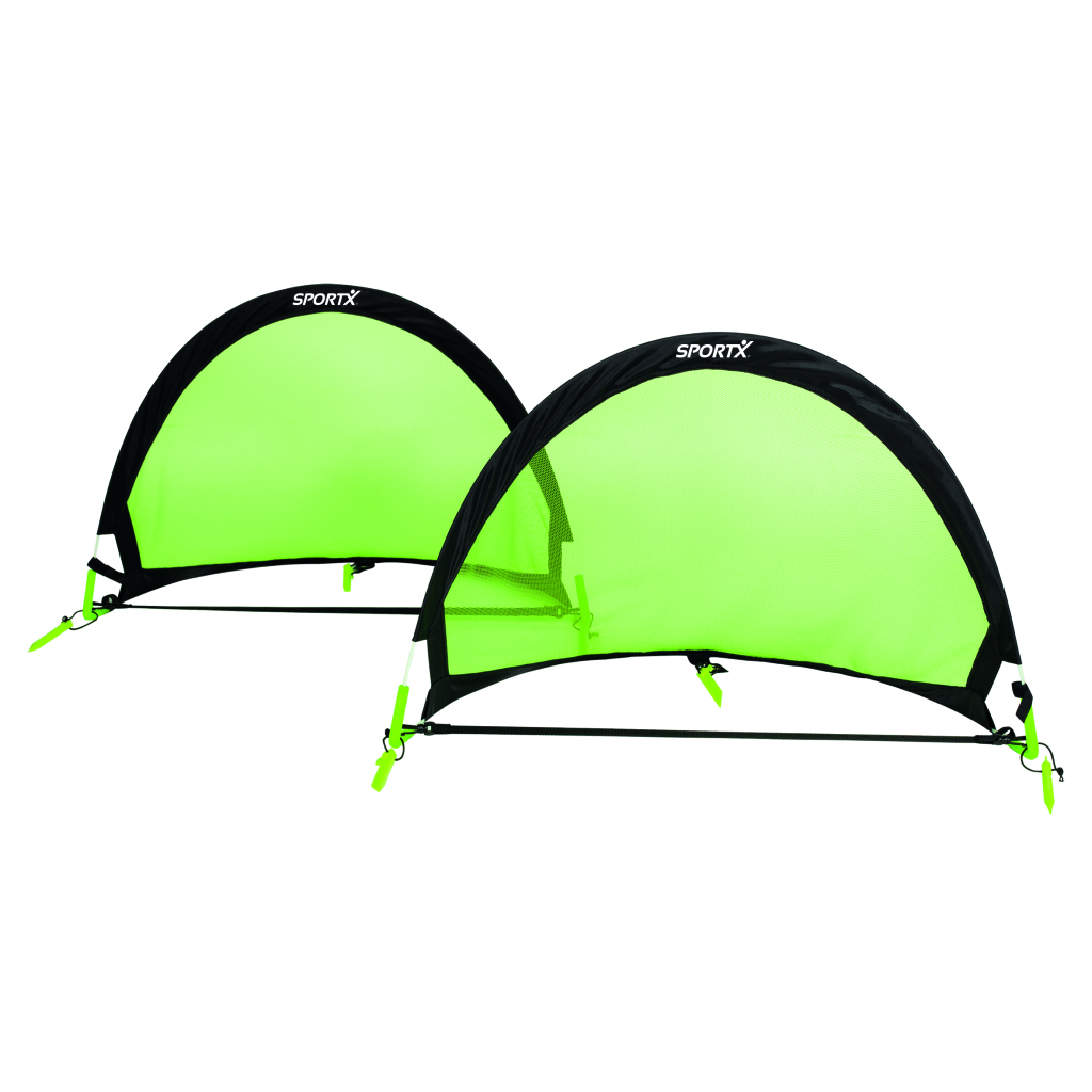 SportX skladacie futbalové bránky 90x60x60 cm 2 ks čierna/zelená