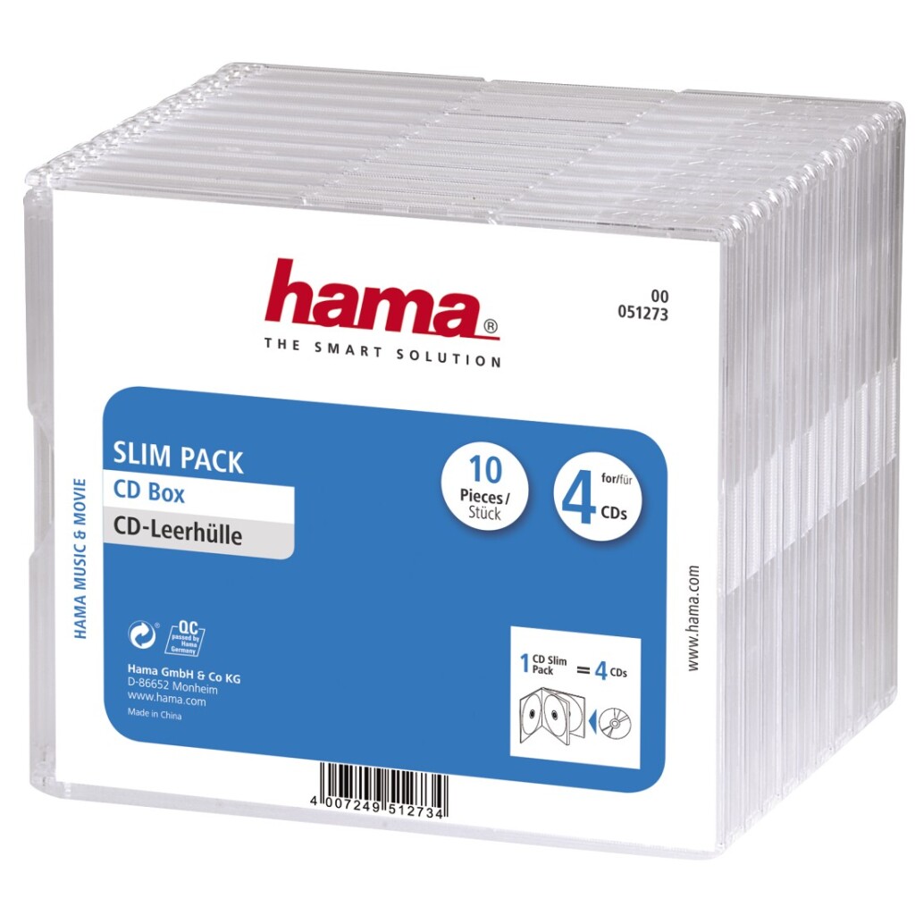 Hama CD boxy „Slim-Pack“ 4 za 10