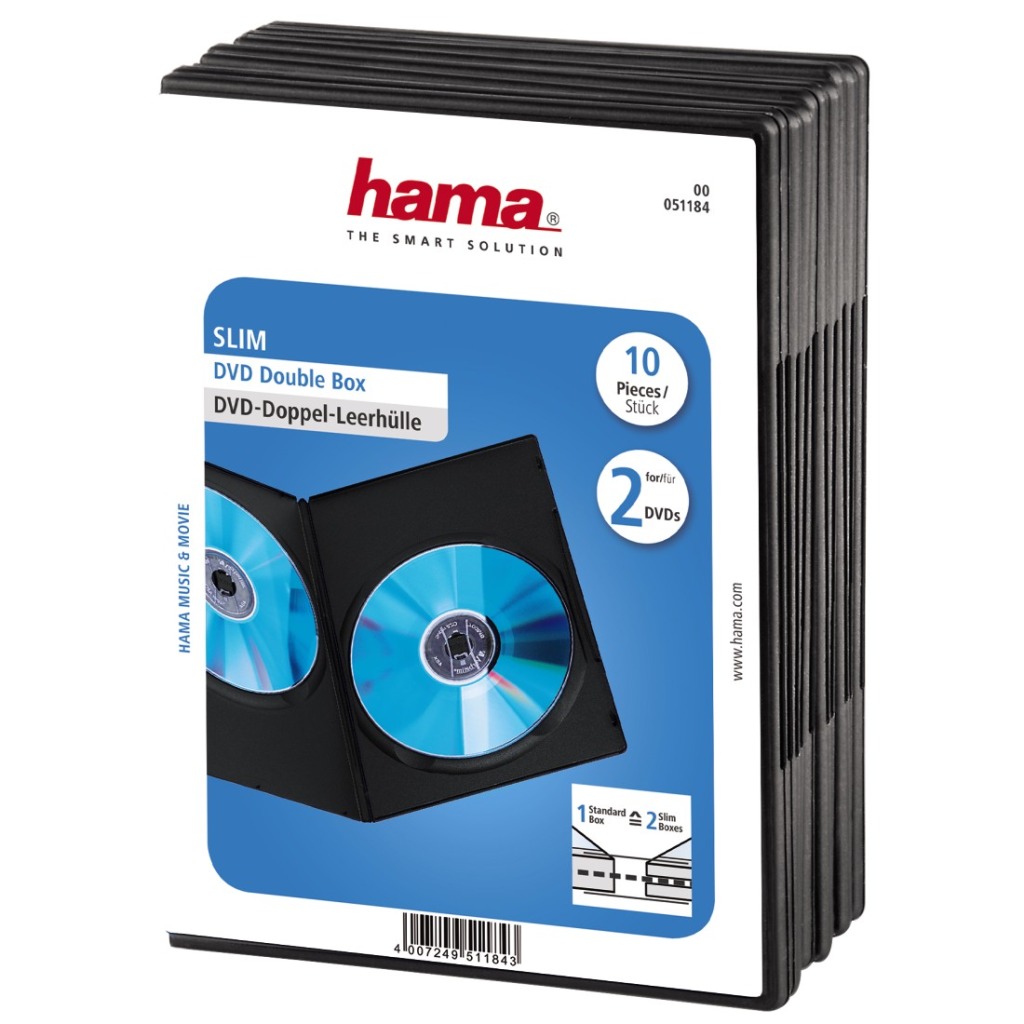 Hama DVD Slim Box Double Black 10 ks