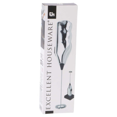 Excellent Houseware Vynikajúci domáci šľahač mlieka Chrome