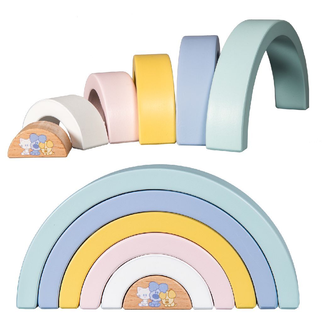 Woezel en Pip Woezel a Pip Baby Wooden Rainbow