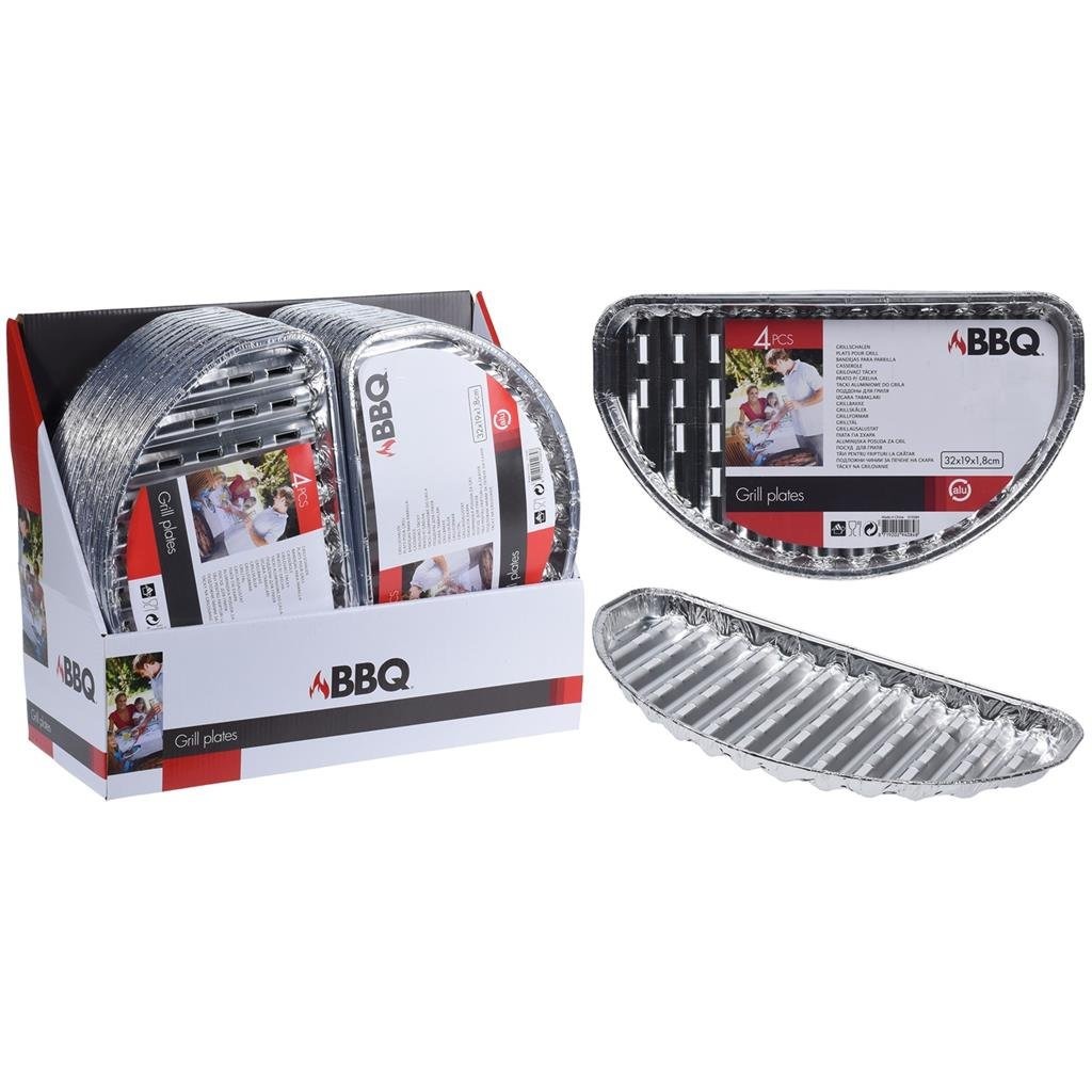 Basic Sada hliníkových grilovacích podnosov 4 ks