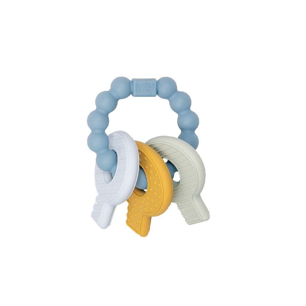 Little Dutch Malý holandský prsteň na zuby silikónový zväzok kľúčov modrý