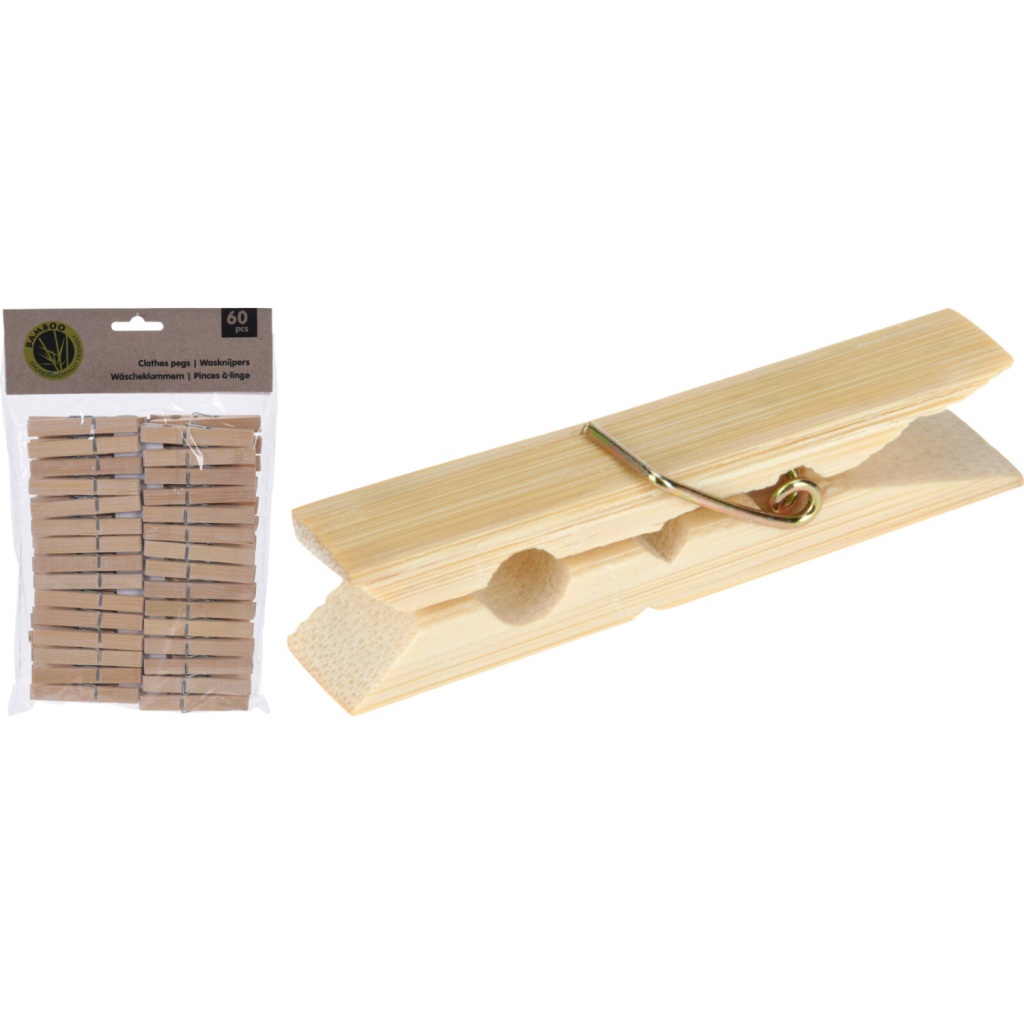 Overige Merken Bambusové štipce na bielizeň 60 ks