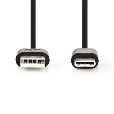 Nedis CCGP60600BK01 USB 2.0 kábel Type-c™ Samec – A Samec 0,1 M čierny
