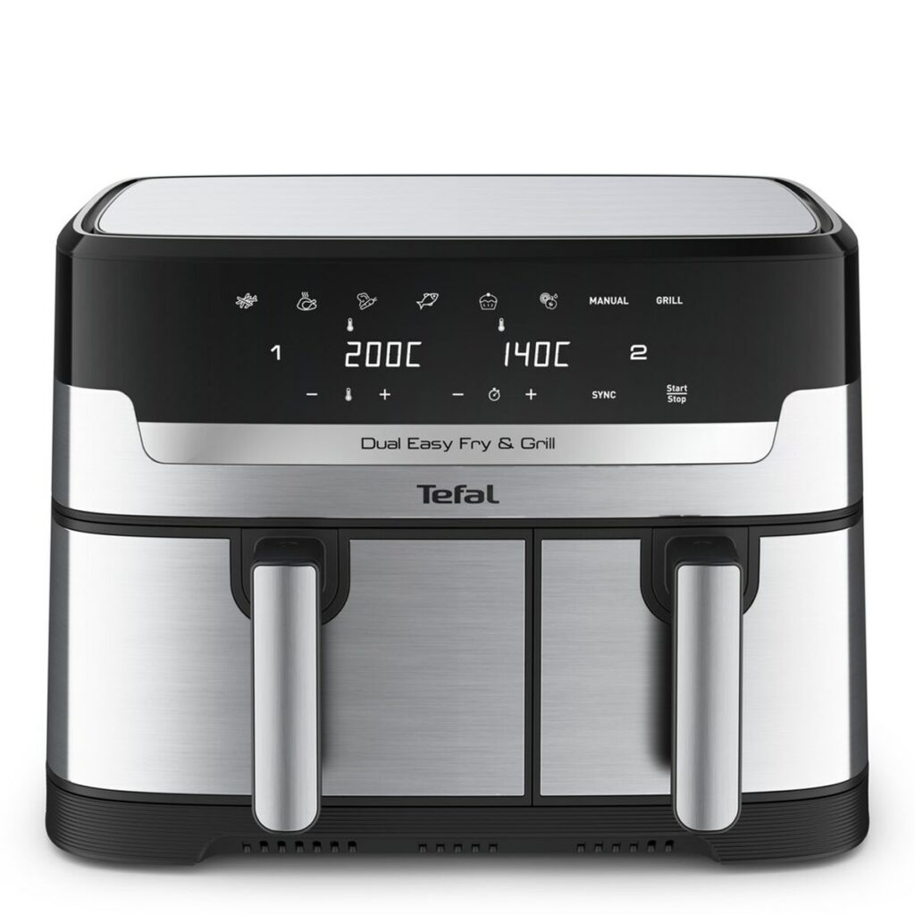 Tefal Dual Easy Fry & Grill EY905D Dvojitá fritéza s teplovzdušnou rúrou, objem 8,3 l, samostatná, 2