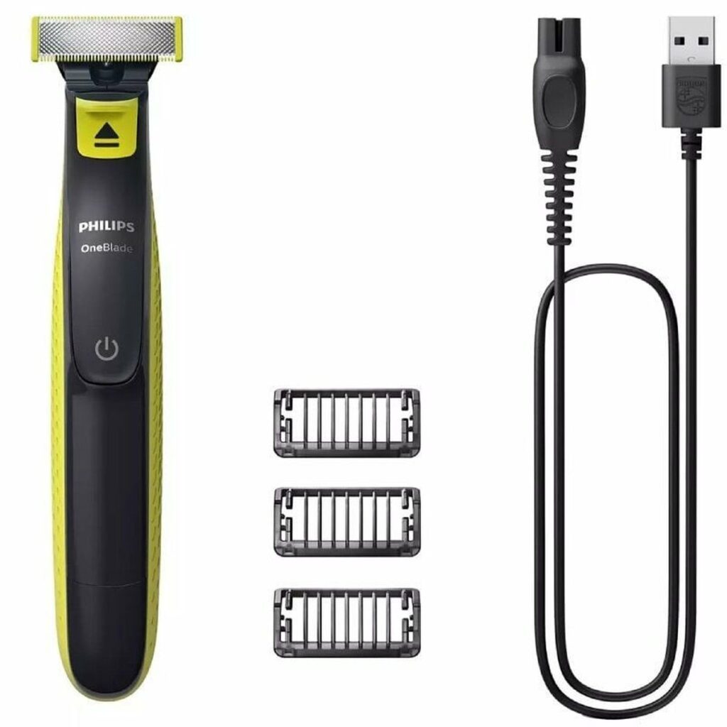 Philips Norelco OneBlade QP2724/10 pánsky holiaci strojček, holiaca fólia, zastrihávač, sivá limetko