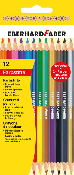 Eberhard Faber EF-514811 Farebná ceruzka 2-stranné farebné puzdro 12 ks 24 farieb
