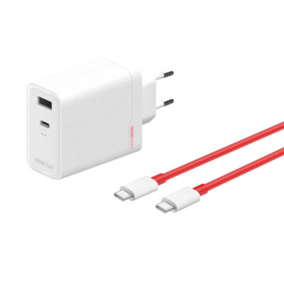 Nabíjačka OnePlus SUPERVOOC s portami USB-A a USB-C + kábel USB-C 120 W biela