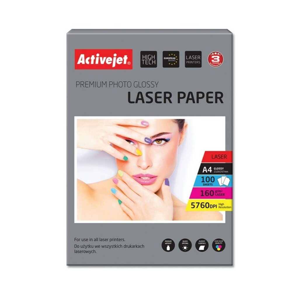 Fotopapier Activejet AP4-160G100L pre laserové tlačiarne; A4; 100 ks