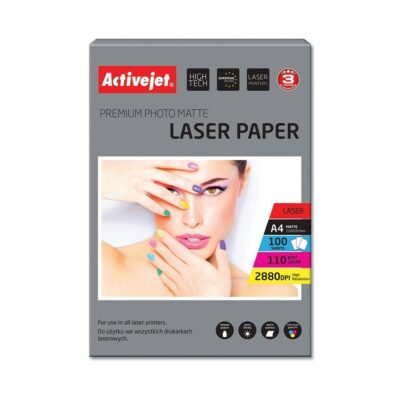 Matný fotopapier Activejet AP4-110M100L pre laserové tlačiarne; A4; 100 ks