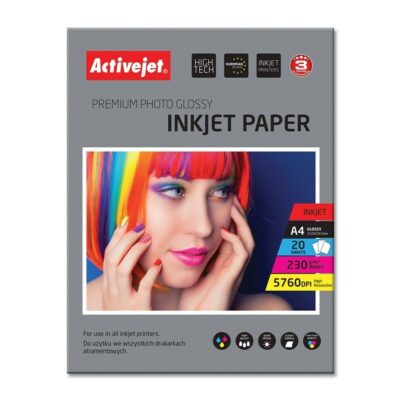 Fotopapier Activejet AP4-230G20 pre atramentové tlačiarne; A4; 20 ks