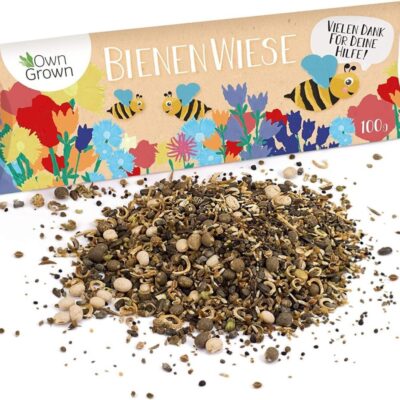 OwnGrown Bee Meadow kvetinová zmes 100G prémiových semienok včiel pre farebné čmeliaky a včelie lúky