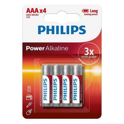 Alkalické batérie Philips AAA 4 ks