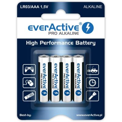 Alkalické batérie everActive Pro Alkaline LR6 AA – blister – 4ks