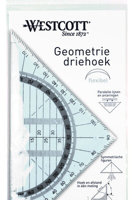 Kangaro K-20837726 Geotrojuholník Nerozbitný 14 cm Transparent